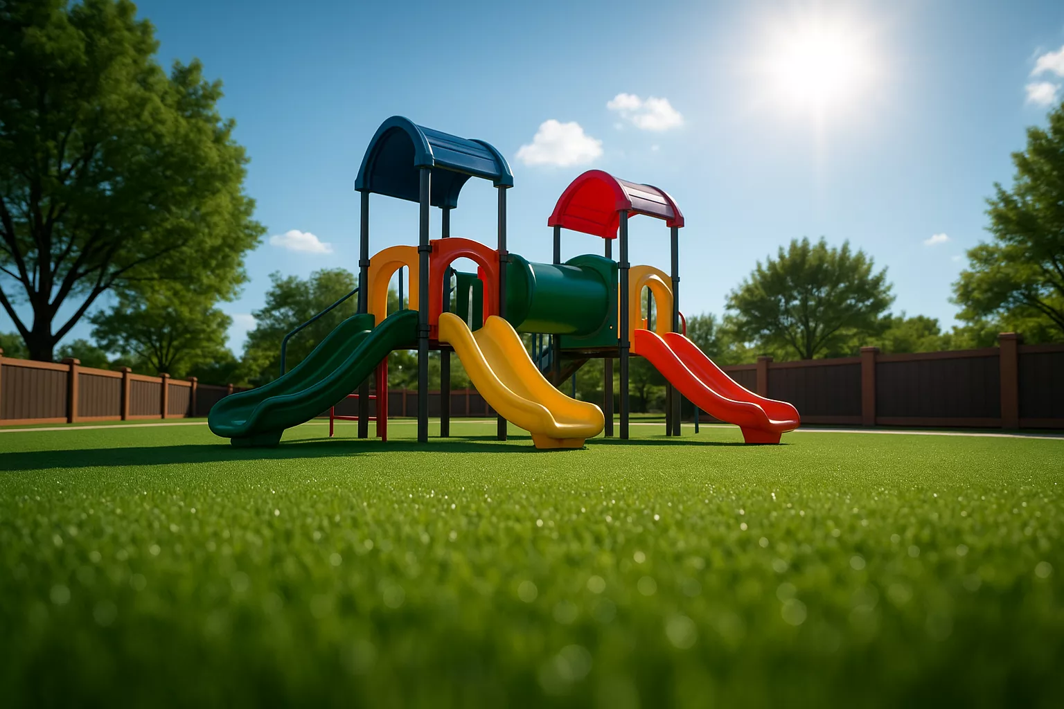 Playground artificial turf installation in Los Angeles