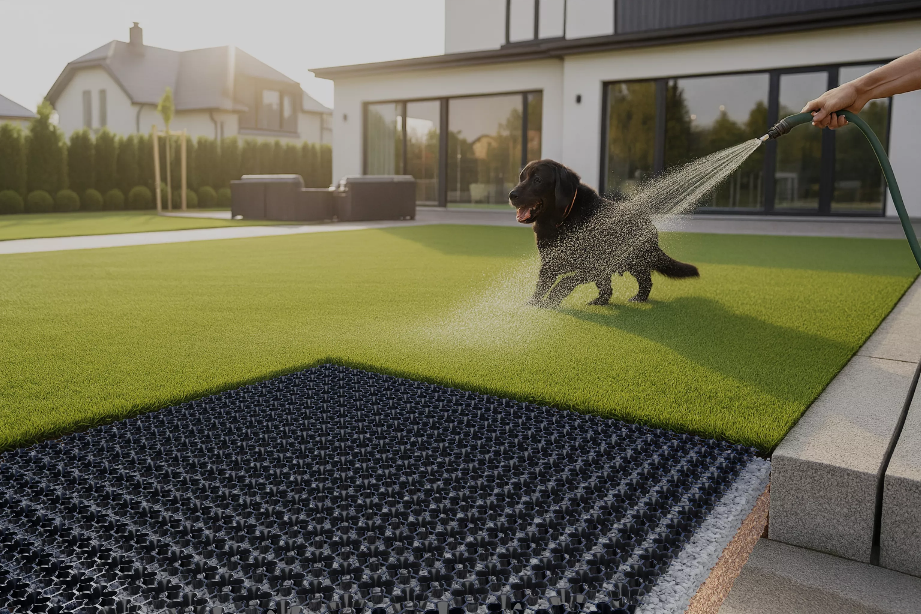 pet turf drainage system