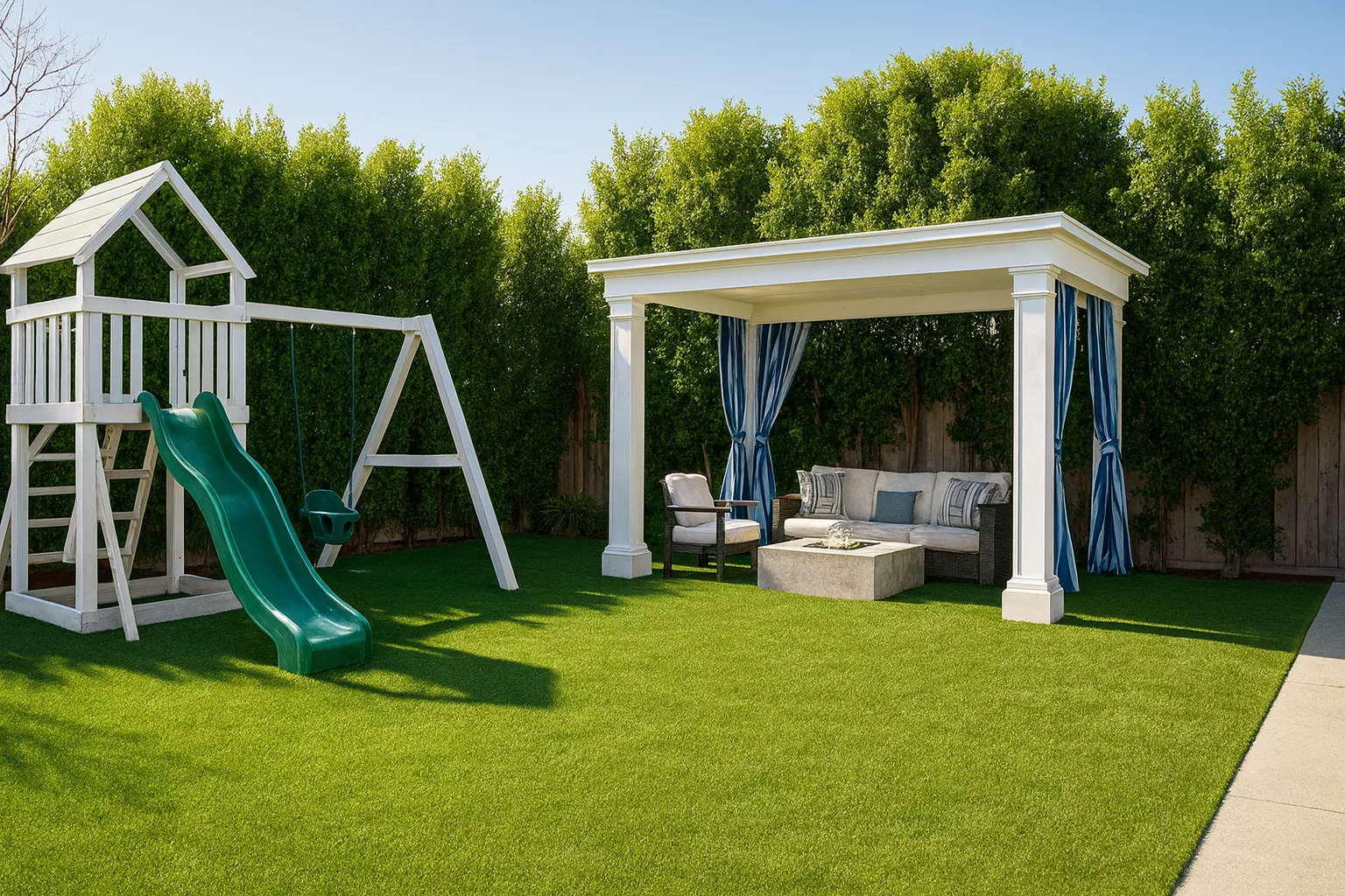 Durable play surface turf